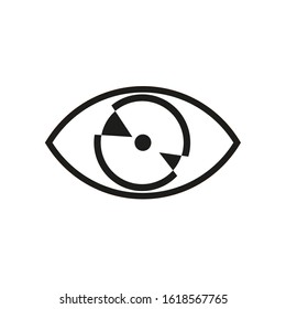 Vector drawing human eye, contour color black 