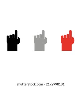 Vektorgrafik von menschlicher Hand, schwarz-grauer, flacher Stil