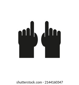Vector drawing human hands, color black flat style