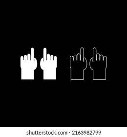 Vector drawing human hands, color white flat style