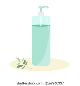 Vector drawing hygiene products liquid soap shampoo