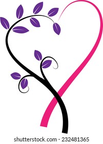 vector drawing icon about tree and heart