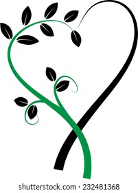 vector drawing icon about tree and heart