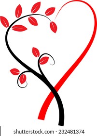 vector drawing icon about tree and heart