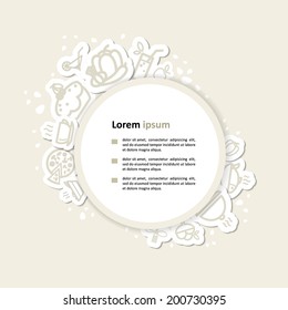 Vector drawing with icons - the menu.