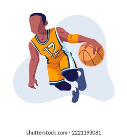 vector drawing illustration of a basketball player