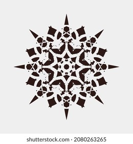vector drawing illustration of a beautiful sunflower-patterned wall ornament