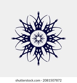 vector drawing illustration of a circle like a beautiful blooming flower good for wall ornaments