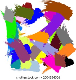 vector drawing illustration of colorful scribbles on white paper