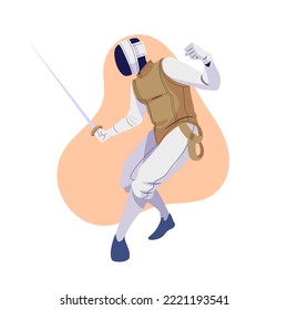 vector drawing illustration of a fencer