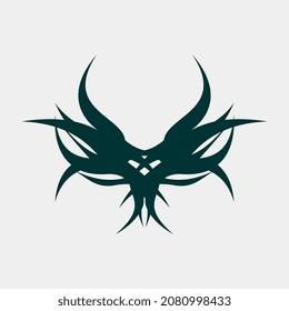 vector drawing illustration for good horned tattoos for men and women