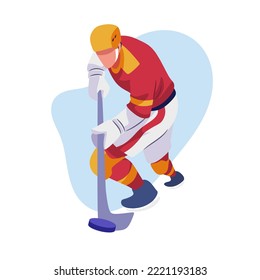 vector drawing illustration of a hockey player