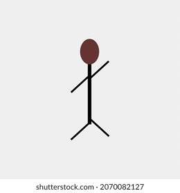 vector drawing illustration of a matchstick shaped like a unique person is also interesting