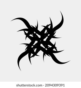 vector drawing illustration of motifs for tattoos such as horns and scary monsters for muscular men
