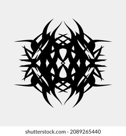 vector drawing illustration for muscular and aggressive men's chest or back tattoo