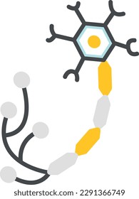 Ilustración vectorial de una célula neuronal. Neuronas humanas.