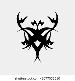 vector drawing illustration of a nice and beautiful tattoo ornament or wall decoration