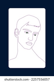 Vector drawing illustration on lines