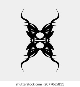 vector drawing illustration for a symmetrical and spooky looking tattoo