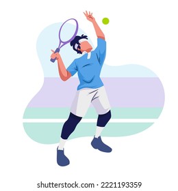 vector drawing illustration of a tennis athlete