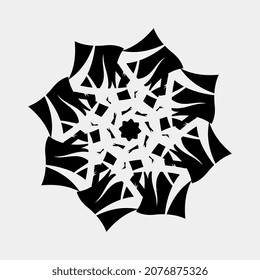 ilustración de dibujo vectorial de pétalos florales únicos y hermosos para decoración de pared