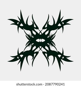 ilustración vectorial de motivos únicos para tatuajes de hombres y mujeres que son buenos para la espalda o el pecho