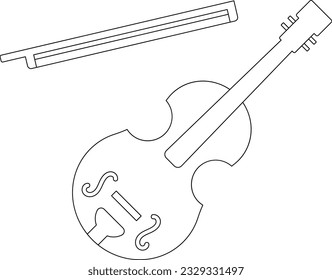 Vector drawing illustration of a violin.