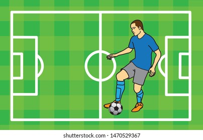 vector drawing illustrations soccer Play plan.