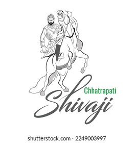 Vektorgrafik des indischen Kriegers, Shivaji auf Reitgrafik, indische historische Ritter-Vektorgrafik