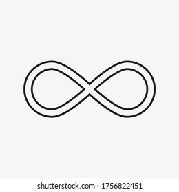 Signo vectorial infinito, estilo plano de contorno