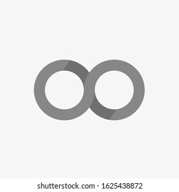 Vector drawing infinity, silhoutte color gray flat style