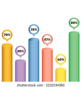 
Vector drawing infographics with percent column