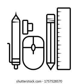 Vector drawing instrument icon illustration