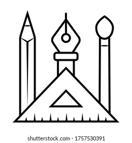 Vector drawing instrument icon illustration