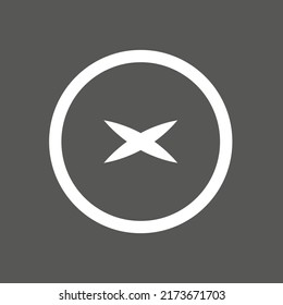 Vector drawing Ix-like cross, in circle color white flat style