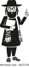 vector drawing of a Jew holding a book in his hand