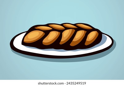 Vektorzeichnung. Jüdisches Flechtkuchen