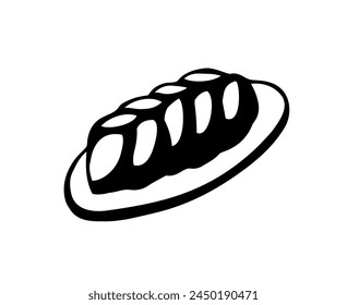 Vector drawing. Jewish braided bun
