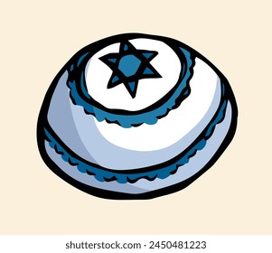 Vector drawing. Jewish clothing yarmulke