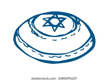 Vector drawing. Jewish clothing yarmulke