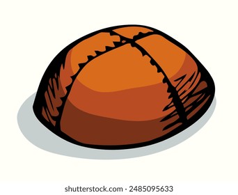 Vector drawing. Jewish clothing yarmulke