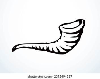 Dibujo de vectores. Shofar de cuerno ritual judío