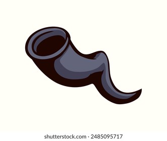 Vector drawing. Jewish ritual horn shofar