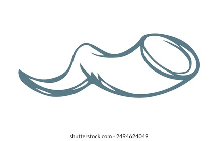 Vector drawing. Jewish ritual horn shofar