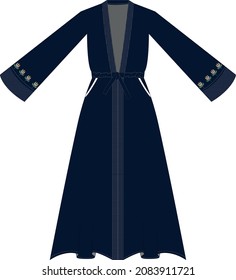 Vector Drawing Kimono Robe Design