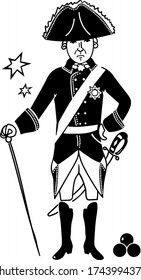 vector drawing of king Frederick the great