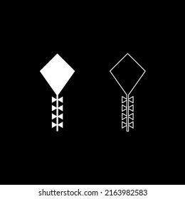 Vector drawing of a kite, color white flat style