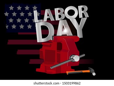 Vector drawing labor day. Banner for greeting card design.