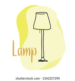Vector drawing of a lamp stylized as a children's drawing by hand.