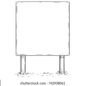 Vector drawing of large empty blank sign billboard board.